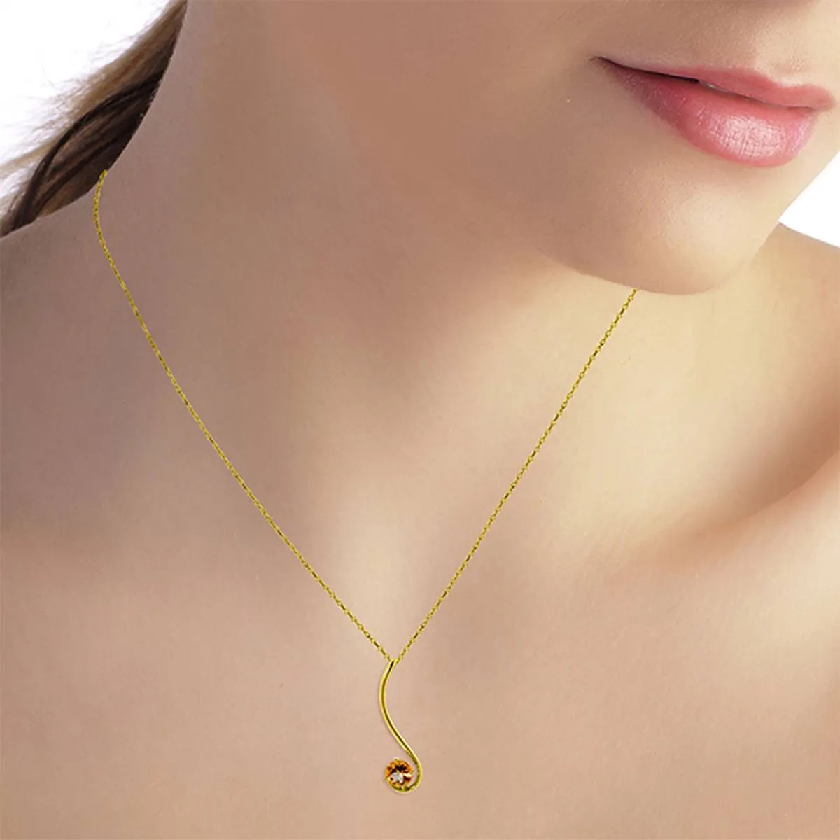 0.55 Carat 14K Solid Yellow Gold Dreaming Of You Citrine Necklace