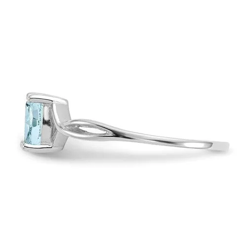 14k White Gold Genuine Oval Birthstone Rings