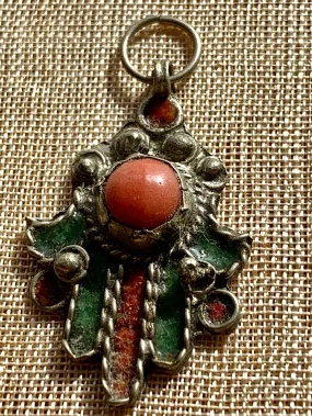 Berber Enameled Hand of Fatima