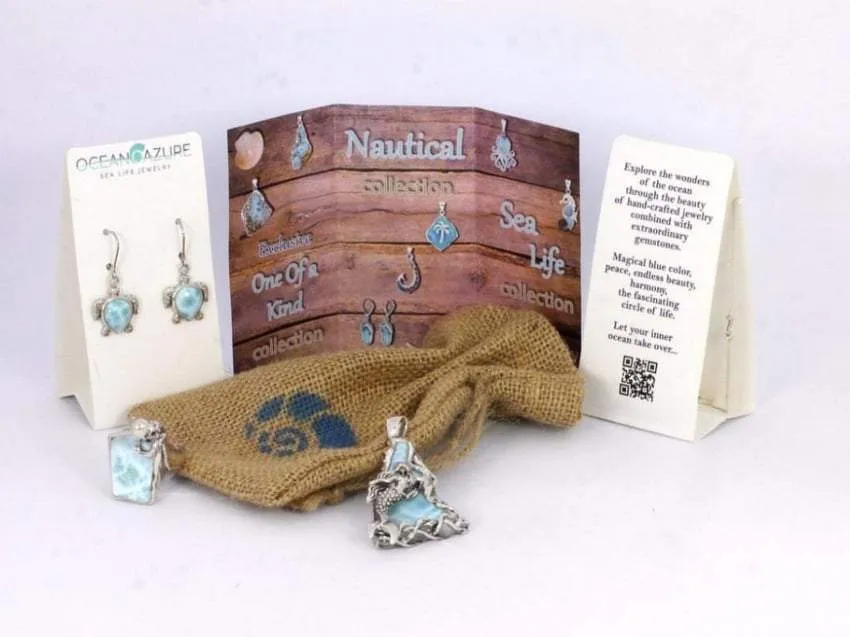 Caribbean Larimar Mermaid Necklace - Miami