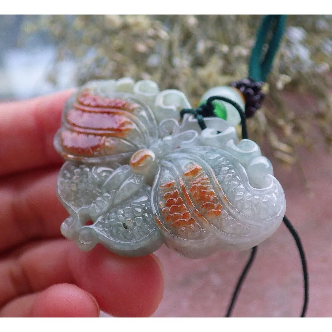 Certified Red Burma Natural A Jade Jadeite Pendant Butterfly Necklace