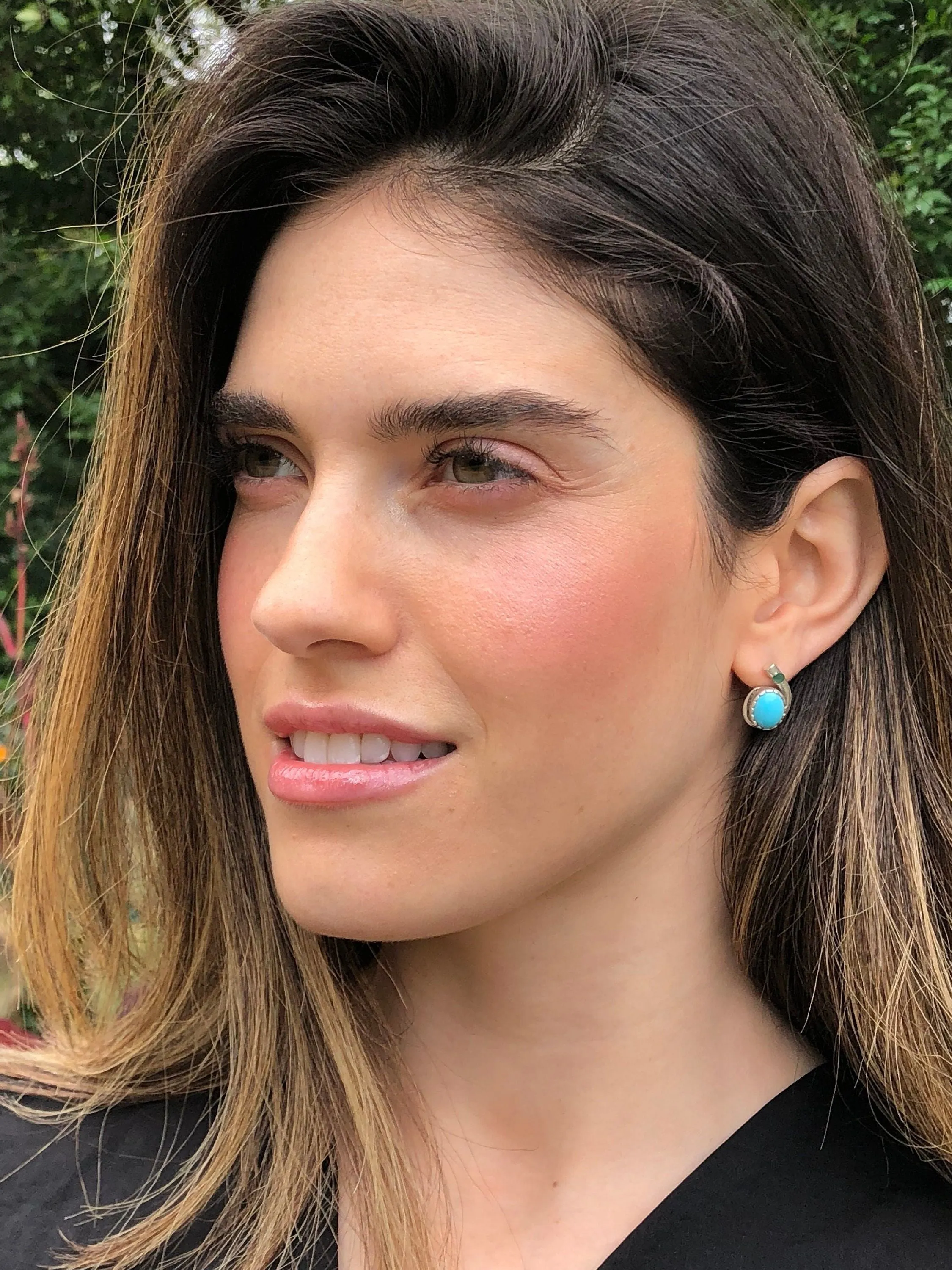 Coral Earrings - Teardrop Emerald Earrings - Pink Oval Earrings