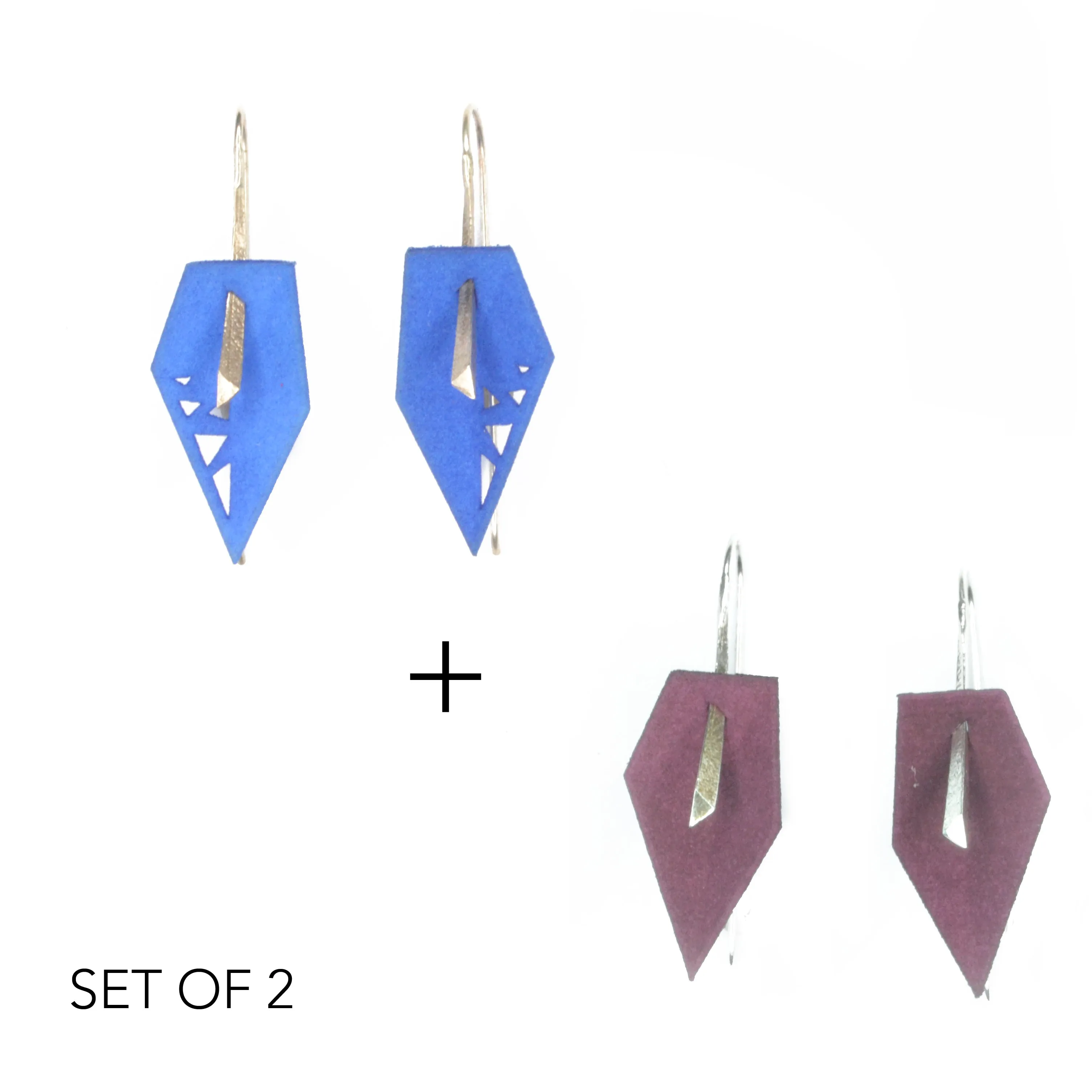 Geometric Drop Interchangeable Earrings (2 Colors, 1 set of Silver Hooks) - Vertigo