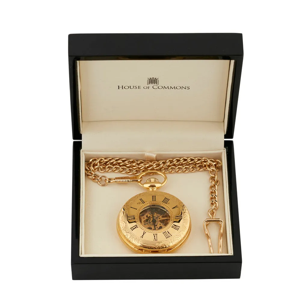 Gold Plated Half Hunter Pocket Watch