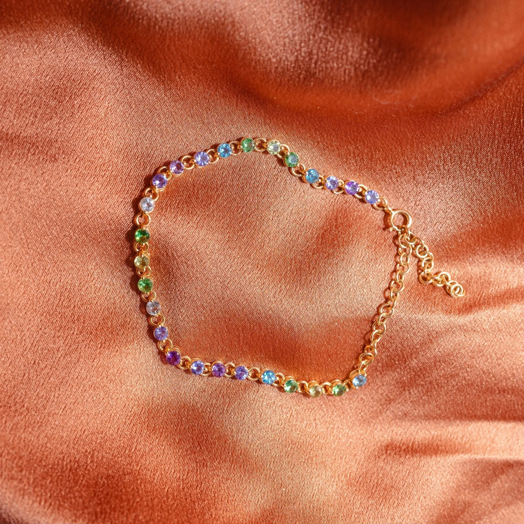 Ombre Multistone 14k Yellow Gold Bracelet