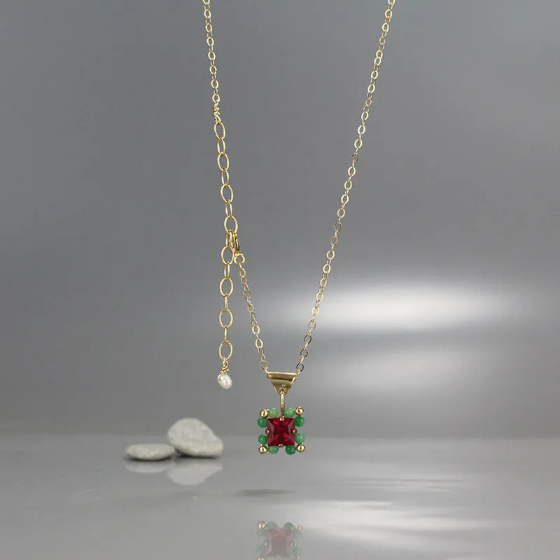 Pink Green Victoria Necklace