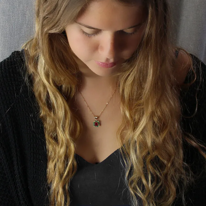 Pink Green Victoria Necklace