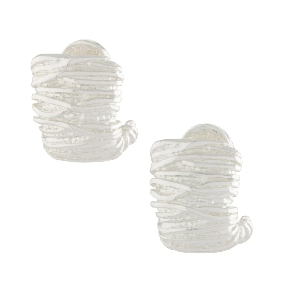 Silver Textured Nugget Earrings