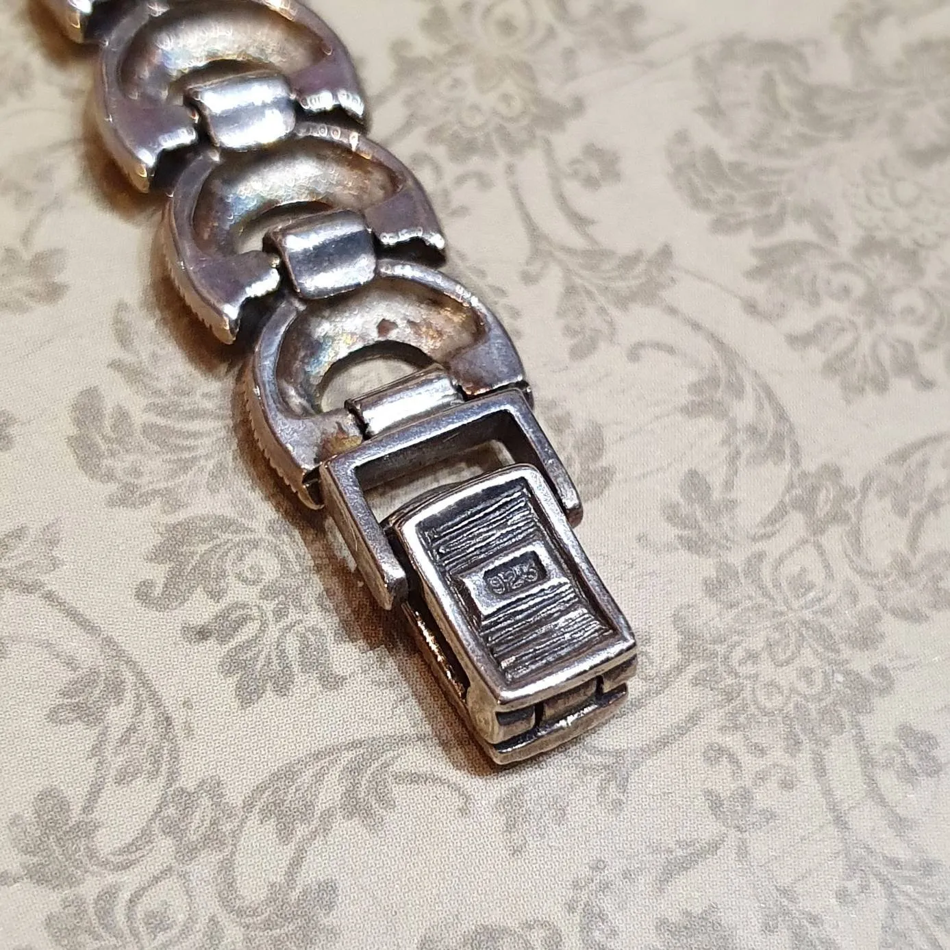 Silver Watch Black Onyx Art Deco Style