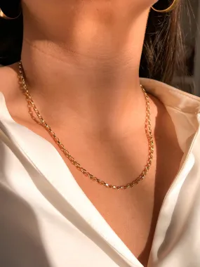 Vintage 9ct Yellow Gold Belcher Link Necklace