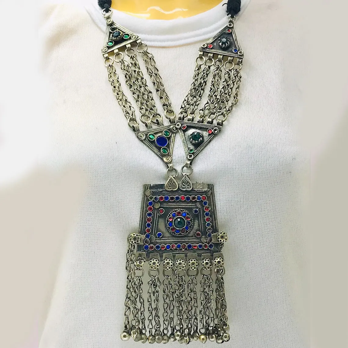 Vintage Kuchi Classic Pendant With Dangling Bells