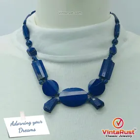 Vintage Lapis Lazuli Stone Beaded Tribal Necklace
